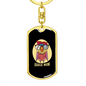 Budgie Mom Keychain Stainless Steel or 18k Gold Dog Tag Keyring-Express Your Love Gifts