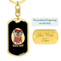 Budgie Mom Keychain Stainless Steel or 18k Gold Dog Tag Keyring-Express Your Love Gifts