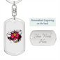 Bull Bitcoin Crypto Keychain Stainless Steel or 18k Gold Dog Tag Keyring-Express Your Love Gifts