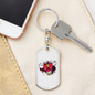 Bull Bitcoin Crypto Keychain Stainless Steel or 18k Gold Dog Tag Keyring-Express Your Love Gifts