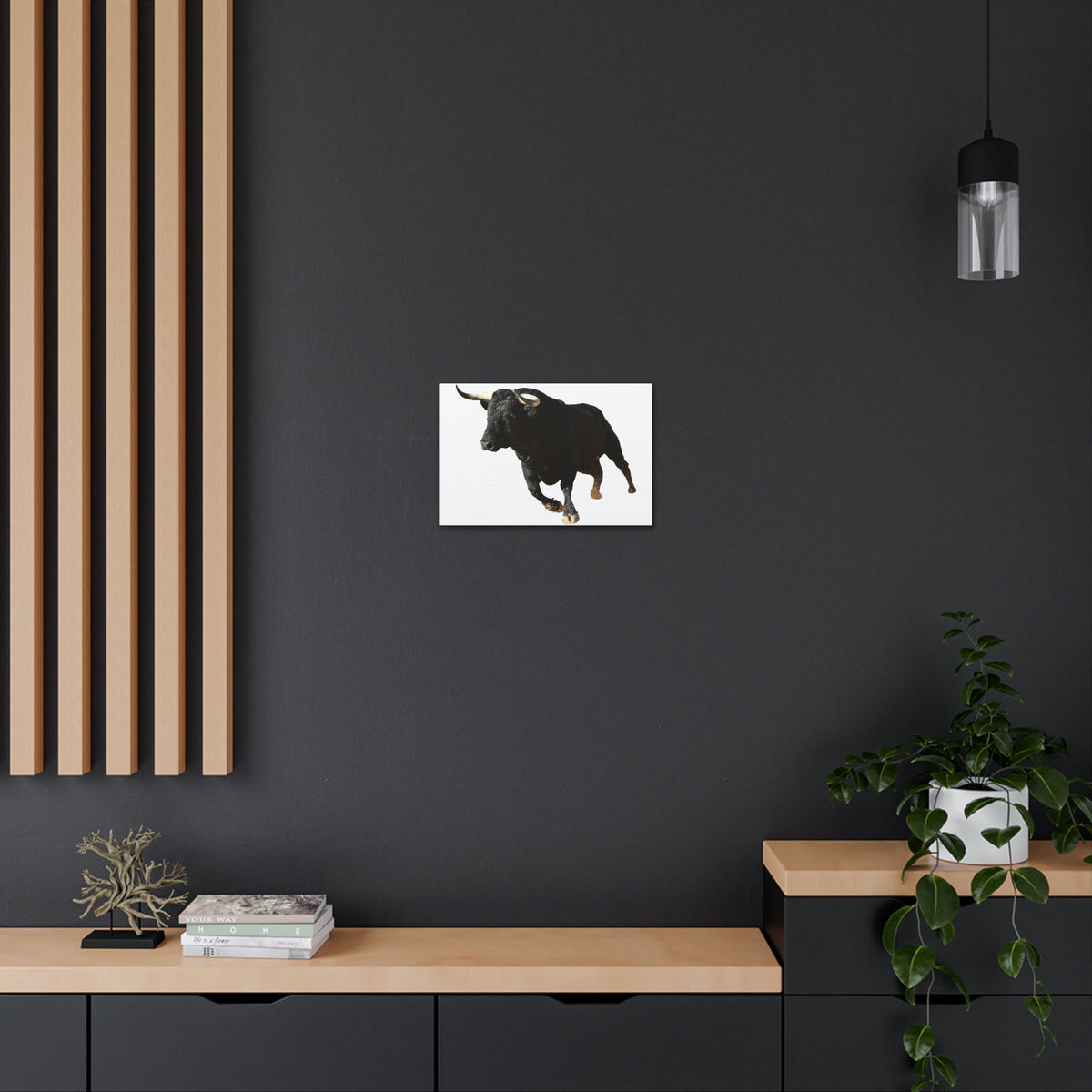 Scripture Walls Bull Hunting Bull on Hunt Print Animal Wall Art Wildlife Canvas Prints Wall Art Ready to Hang Unframed-Express Your Love Gifts