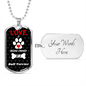 Bull Terrier Love Is Stainless Steel or 18k Gold Dog Tag 24" Chain-Express Your Love Gifts