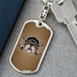 Bulldog Helmet Biker Keychain Stainless Steel or 18k Gold Dog Tag Keyring-Express Your Love Gifts