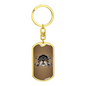 Bulldog Helmet Biker Keychain Stainless Steel or 18k Gold Dog Tag Keyring-Express Your Love Gifts
