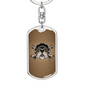 Bulldog Helmet Biker Keychain Stainless Steel or 18k Gold Dog Tag Keyring-Express Your Love Gifts