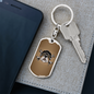 Bulldog Helmet Biker Keychain Stainless Steel or 18k Gold Dog Tag Keyring-Express Your Love Gifts