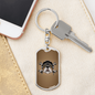 Bulldog Helmet Biker Keychain Stainless Steel or 18k Gold Dog Tag Keyring-Express Your Love Gifts
