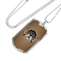 Bulldog Helmet Biker Necklace Stainless Steel or 18k Gold Dog Tag 24"-Express Your Love Gifts