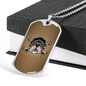 Bulldog Helmet Biker Necklace Stainless Steel or 18k Gold Dog Tag 24"-Express Your Love Gifts