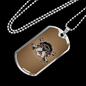 Bulldog Helmet Biker Necklace Stainless Steel or 18k Gold Dog Tag 24"-Express Your Love Gifts