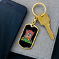 Bulldog Poker Gambler Keychain Stainless Steel or 18k Gold Dog Tag Keyring-Express Your Love Gifts