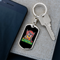 Bulldog Poker Gambler Keychain Stainless Steel or 18k Gold Dog Tag Keyring-Express Your Love Gifts