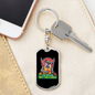 Bulldog Poker Gambler Keychain Stainless Steel or 18k Gold Dog Tag Keyring-Express Your Love Gifts