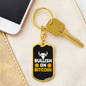 Bullish on Bitcoin Crypto Keychain Stainless Steel or 18k Gold Dog Tag Keyring-Express Your Love Gifts
