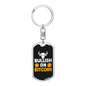 Bullish on Bitcoin Crypto Keychain Stainless Steel or 18k Gold Dog Tag Keyring-Express Your Love Gifts