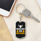 Bullish on Bitcoin Crypto Keychain Stainless Steel or 18k Gold Dog Tag Keyring-Express Your Love Gifts