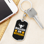 Bullish on Bitcoin Crypto Keychain Stainless Steel or 18k Gold Dog Tag Keyring-Express Your Love Gifts