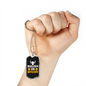 Bullish on Bitcoin Crypto Necklace Stainless Steel or 18k Gold Dog Tag 24" Chain-Express Your Love Gifts