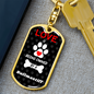 Bullmastiff Keychain Stainless Steel or 18k Gold Dog Tag Keyring-Express Your Love Gifts