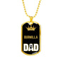 Burmilla Cat Dad Necklace Stainless Steel or 18k Gold Dog Tag 24" Chain-Express Your Love Gifts