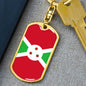 Burundi Flag Keychain Dog Tag Stainless Steel or 18k Gold-Express Your Love Gifts
