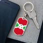 Burundi Flag Keychain Dog Tag Stainless Steel or 18k Gold-Express Your Love Gifts