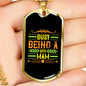 Busy Being A Dog Mam Necklace Stainless Steel or 18k Gold Dog Tag 24" Chain-Express Your Love Gifts