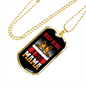 Busy Being a Dog Peeking Mama Necklace Stainless Steel or 18k Gold Dog Tag 24" Chain-Express Your Love Gifts