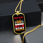 Busy Being a Dog Peeking Mama Necklace Stainless Steel or 18k Gold Dog Tag 24" Chain-Express Your Love Gifts