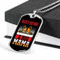 Busy Being a Dog Peeking Mama Necklace Stainless Steel or 18k Gold Dog Tag 24" Chain-Express Your Love Gifts