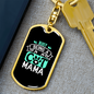 Busy Being a Mama Cat Mom Keychain Stainless Steel or 18k Gold Dog Tag Keyring-Express Your Love Gifts