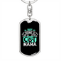Busy Being a Mama Cat Mom Keychain Stainless Steel or 18k Gold Dog Tag Keyring-Express Your Love Gifts