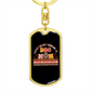 Busy Dog Mom Keychain Stainless Steel or 18k Gold Dog Tag Keyring-Express Your Love Gifts