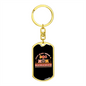 Busy Dog Mom Keychain Stainless Steel or 18k Gold Dog Tag Keyring-Express Your Love Gifts