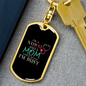 Busy Nurse Mom Keychain Stainless Steel or 18k Gold Dog Tag Keyring-Express Your Love Gifts