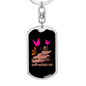 Butterfly Best Mom Keychain Stainless Steel or 18k Gold Dog Tag Keyring-Express Your Love Gifts