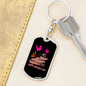 Butterfly Best Mom Keychain Stainless Steel or 18k Gold Dog Tag Keyring-Express Your Love Gifts