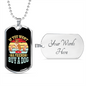 Buy a Dog Blue Necklace Stainless Steel or 18k Gold Dog Tag 24" Chain-Express Your Love Gifts