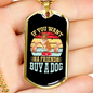Buy a Dog Blue Necklace Stainless Steel or 18k Gold Dog Tag 24" Chain-Express Your Love Gifts