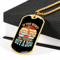 Buy a Dog Blue Necklace Stainless Steel or 18k Gold Dog Tag 24" Chain-Express Your Love Gifts