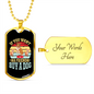 Buy a Dog Blue Necklace Stainless Steel or 18k Gold Dog Tag 24" Chain-Express Your Love Gifts
