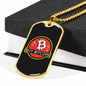Buy Bitcoin Crypto Necklace Stainless Steel or 18k Gold Dog Tag 24" Chain-Express Your Love Gifts