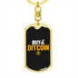 Buy Bitcoin Dollars Crypto Keychain Stainless Steel or 18k Gold Dog Tag Keyring-Express Your Love Gifts