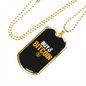 Buy Bitcoin Dollars Crypto Necklace Stainless Steel or 18k Gold Dog Tag 24" Chain-Express Your Love Gifts