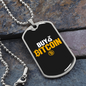 Buy Bitcoin Dollars Crypto Necklace Stainless Steel or 18k Gold Dog Tag 24" Chain-Express Your Love Gifts