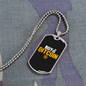 Buy Bitcoin Dollars Crypto Necklace Stainless Steel or 18k Gold Dog Tag 24" Chain-Express Your Love Gifts