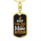 Buy More Bitcoin Crypto Keychain Stainless Steel or 18k Gold Dog Tag Keyring-Express Your Love Gifts
