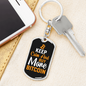 Buy More Bitcoin Crypto Keychain Stainless Steel or 18k Gold Dog Tag Keyring-Express Your Love Gifts