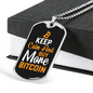 Buy More Bitcoin Crypto Necklace Stainless Steel or 18k Gold Dog Tag 24" Chain-Express Your Love Gifts