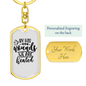 By His Wounds Keychain Stainless Steel or 18k Gold Dog Tag Keyring-Express Your Love Gifts